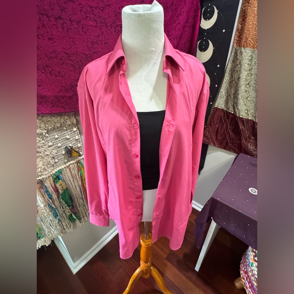 Women's Pink Button-Up Shirt